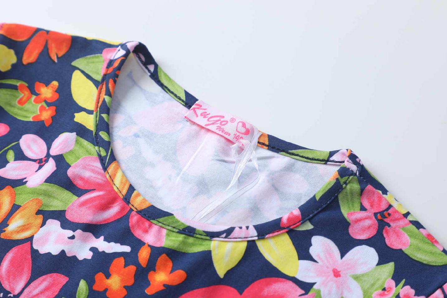 Dívčí šaty kr.r. Kugo SS3588 tmavě modré